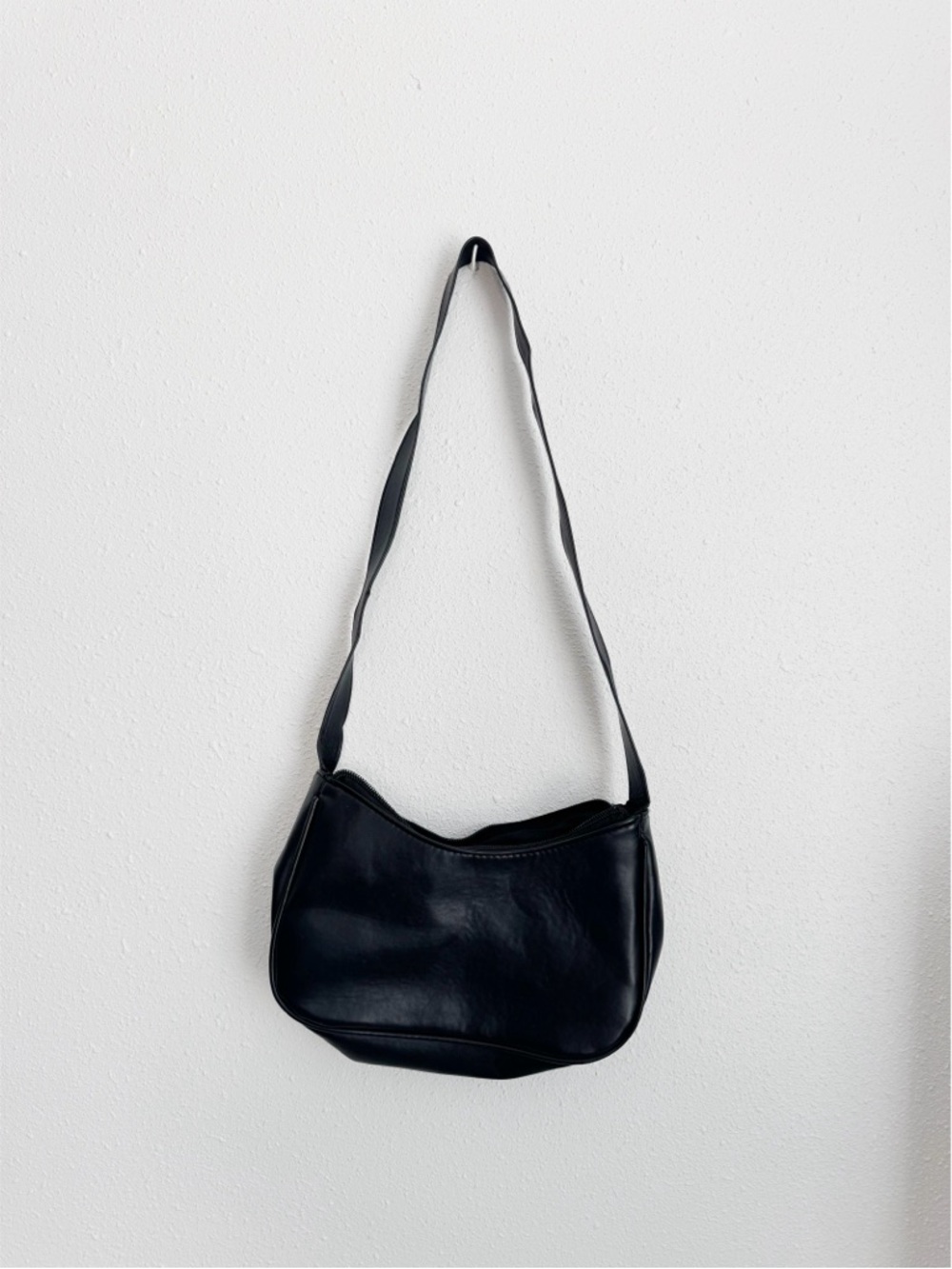 Black faux Leather Shoulder Bag